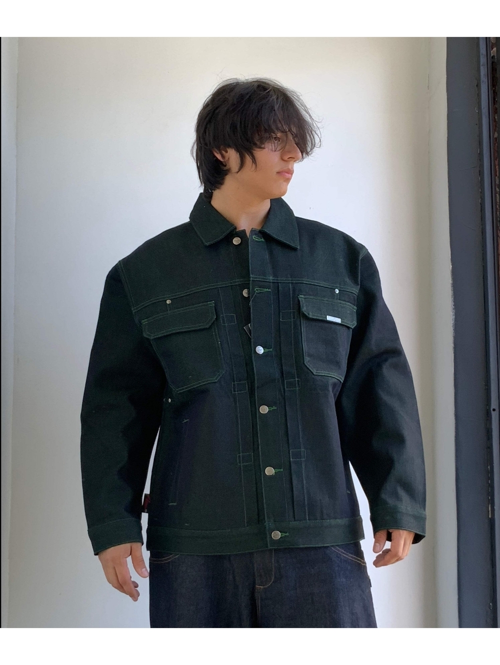 Men's Davoucci Green | Lime Green Casual Denim Jacket NWT